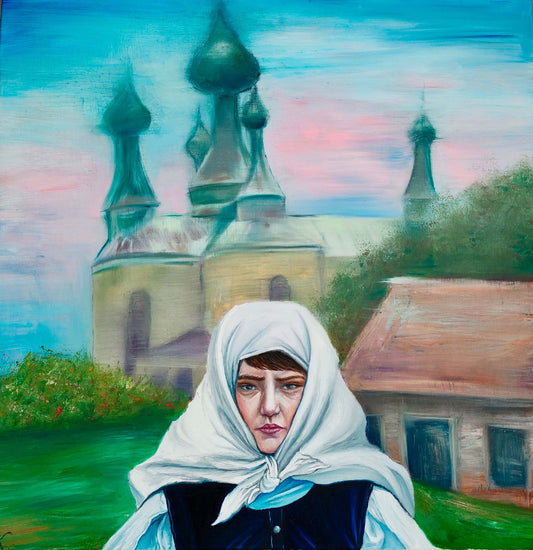 Obraz „Zapomnienie” – farba olejna na płótnie, format 60 × 60 cm, autorka Ewelina Kogut